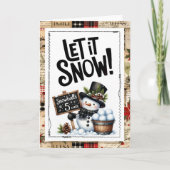 Let It Snow Snowman Christmas Kaart (Voorkant)