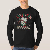 Let It Snow Snowman Groovy Retro Christmas Holiday T-shirt (Voorkant)