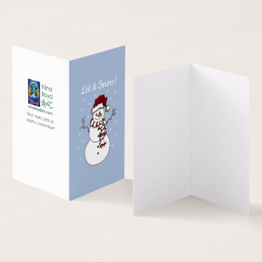 "Let it Snow" Snowman wenskaart *set van 25 Kaart (Binnen en buitenkant)