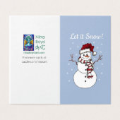 "Let it Snow" Snowman wenskaart *set van 25 Kaart (Buitenkant ongevouwen)