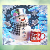Let It Snow Snowman Window Cling Raamsticker (Vel 3)