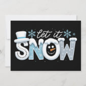 Let It Snow Snowman Winter Snowflakes Season Feestdagenkaart (Voorkant)