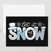Let It Snow Snowman Winter Snowflakes Season Feestdagenkaart (Voorkant / Achterkant)