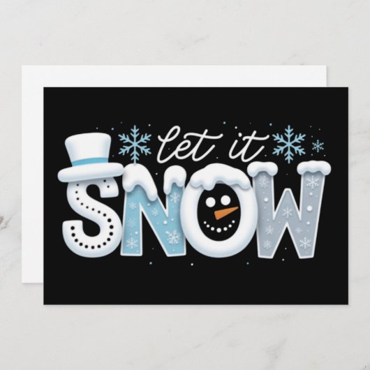 Let It Snow Snowman Winter Snowflakes Season Feestdagenkaart (Voorkant / Achterkant)