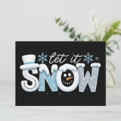 Let It Snow Snowman Winter Snowflakes Season Feestdagenkaart (Staand voorkant)