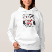 Let It Snow Sophisticated Christmas Tree & Snowman Hoodie (Voorkant)