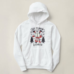 Let It Snow Sophisticated Christmas Tree & Snowman Hoodie