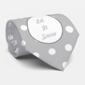 Let It Snow Stropdas (grijs en wit) (Opgerold)