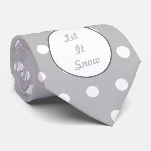 Let It Snow Stropdas (grijs en wit) (Opgerold)