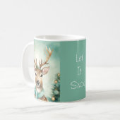 "Let It Snow" Turquoise & Gold Cozy Christmas Koffiemok (Voorkant links)