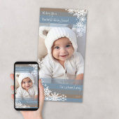 Let It Snow - Verticale foto met sneeuwvlokken Feestdagenkaart