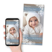 Let It Snow - Verticale foto met sneeuwvlokken Feestdagenkaart
