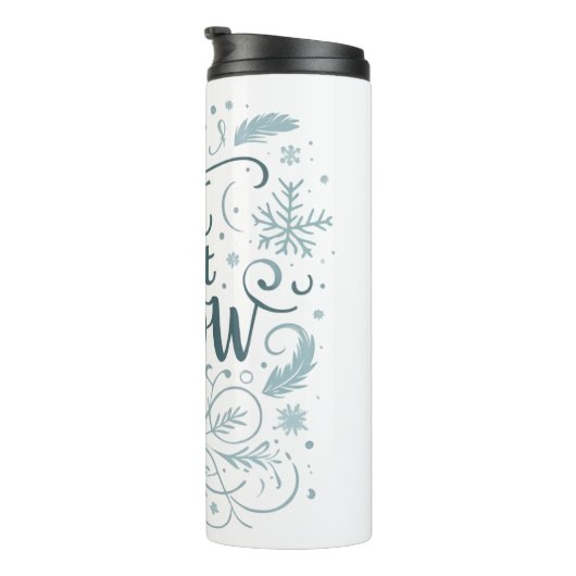 Let it snow Xmas Christmas tree Thermosbeker (Geroteerd rechts)