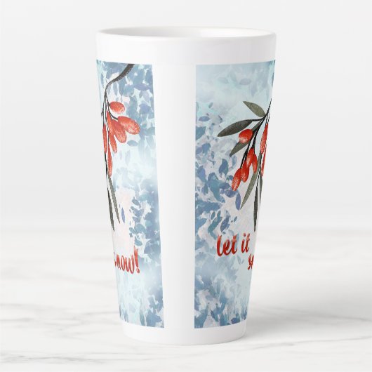 Let It Snowberries – Whimsical Winter Card Latte Mok (Voorkant)