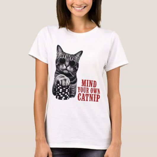 Let Je Kattekruid Met Rust Funny Kat Quote T-shirt (Voorkant)