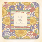 Let Joy Bloom Coaster Set – Editable Text Bier Onderzetter