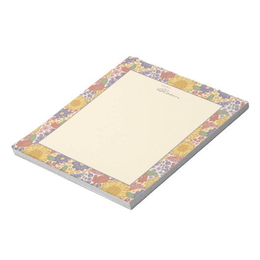 Let Joy Bloom –Floral Notepad with Joyful Message Notitieblok (Linkerzijde)