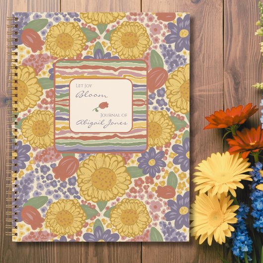 Let Joy Bloom – Personalized Floral Journal Notitieboek
