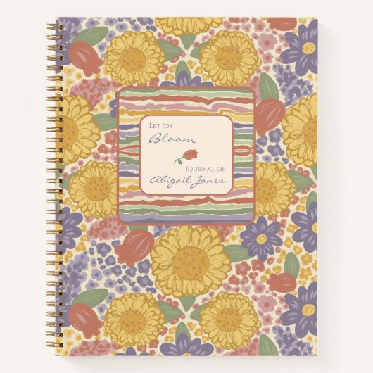 Let Joy Bloom – Personalized Floral Journal Notitieboek (Voorkant)