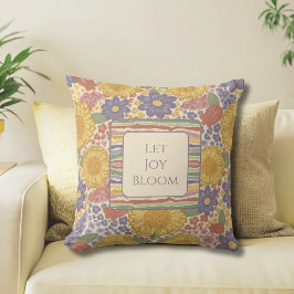Let Joy Bloom Reversible Throw Pillow Kussen