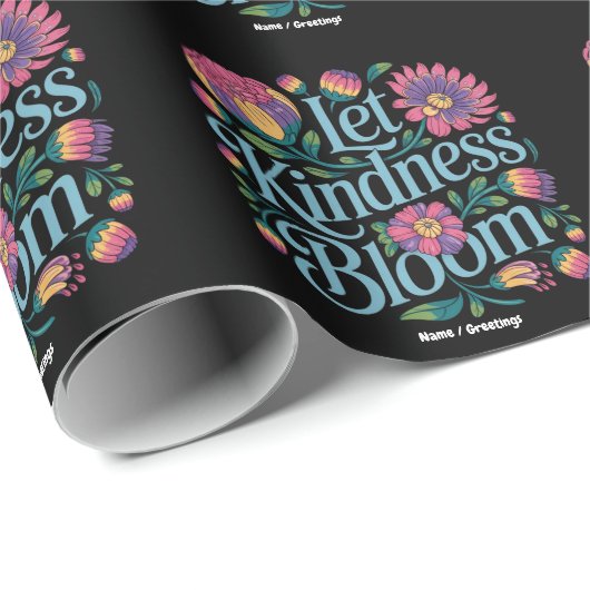 Let Kindness Bloom Be Kind Rainbow Flowers Inspire Cadeaupapier (Rol Hoek)