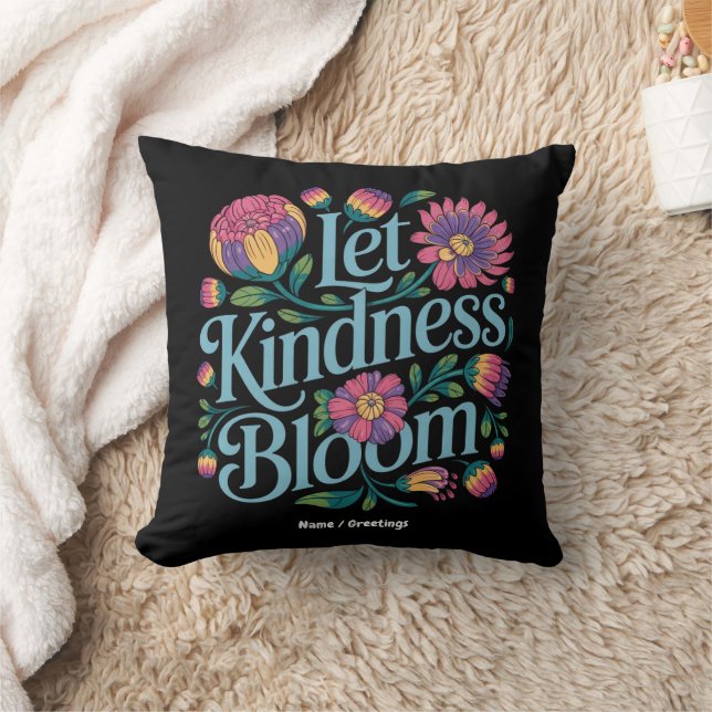 Let Kindness Bloom Be Kind Rainbow Flowers Inspire Kussen (Deken)