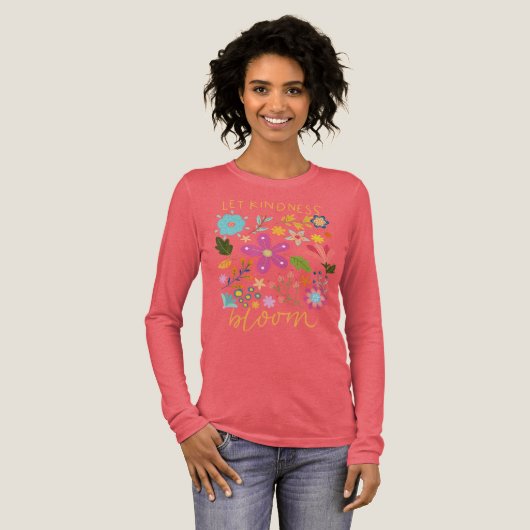 Let kindness bloom.  Tri-Blend shirt (Voorkant)