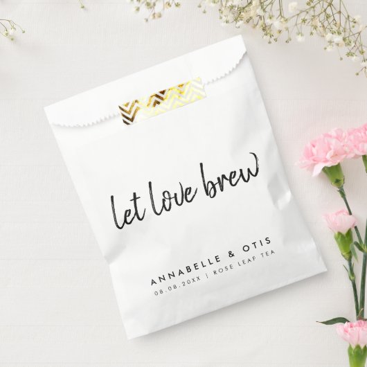 Let Love Brew | Minimalistisch huwelijk van Tea Lo Bedankzakje (Gezegeld)