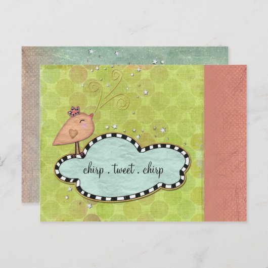 Let Love Chirp Easter Invitation Uitnodiging Briefkaart (Voorkant / Achterkant)