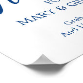 Let Love Glow Wedding Sign Navy Blue Calligraphy Poster (Hoek)