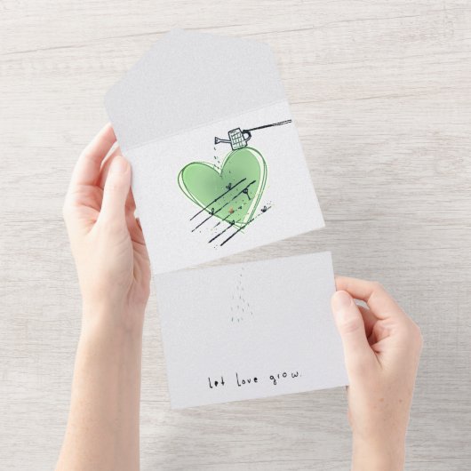 let love grow all in one uitnodiging (Afscheurbaar)