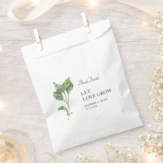 Let Love Grow | Basil Seed Bruiloft Favor Bag Bedankzakje (Geknipt)