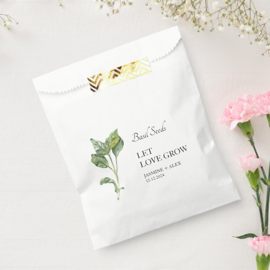 Let Love Grow | Basil Seed Bruiloft Favor Bag Bedankzakje (Gezegeld)