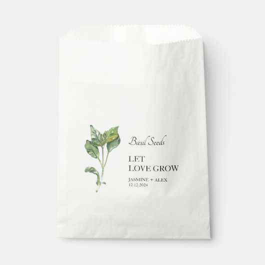 Let Love Grow | Basil Seed Bruiloft Favor Bag Bedankzakje (Voorkant)