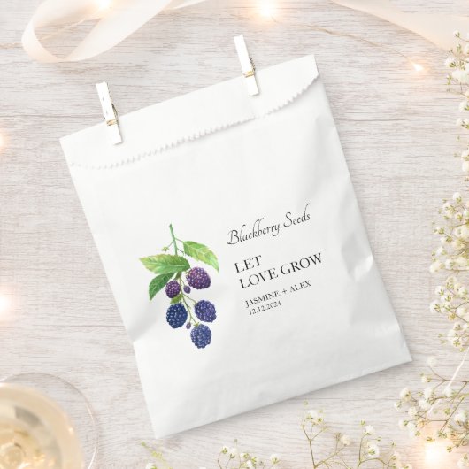 Let Love Grow | BlackBerry Seed Bruiloft Favor Bag Bedankzakje (Geknipt)