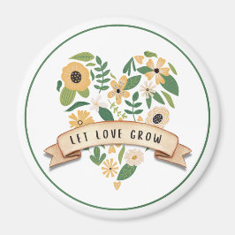 Let Love Grow | Botanisch hart 3" Magnet