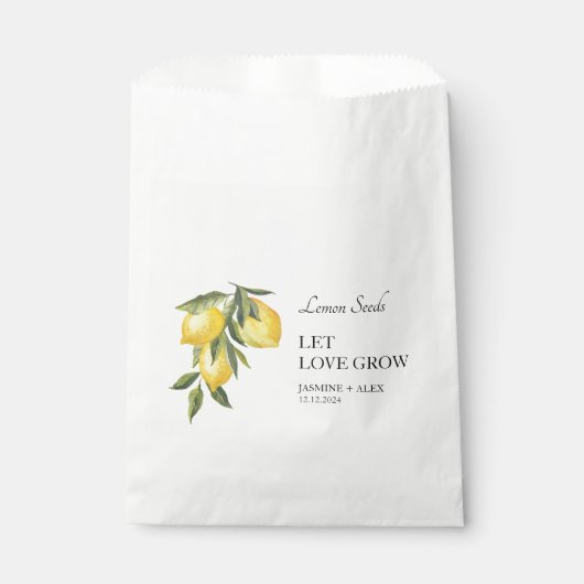 Let Love Grow | Citroenzaad Bruiloft Favor Bag Bedankzakje (Voorkant)