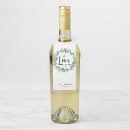 Let Love Grow Eucalyptus Wreath Wedding Sage green Flessenhanger