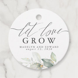 Let Love Grow Gold Greenery Elegant Wedding Bedankjes Labels