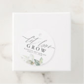 Let Love Grow Gold Greenery Elegant Wedding Bedankjes Labels (In situ)