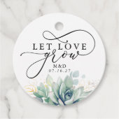 Let Love Grow Gold Greenery Elegant Wedding Bedankjes Labels (Voorkant)