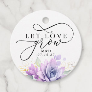 Let Love Grow Gold Greenery Elegant Wedding Favor Bedankjes Labels