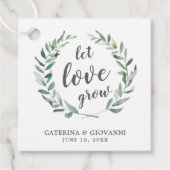Let Love Grow Greenery Wreath Rustic Wedding Bedankjes Labels (Voorkant)