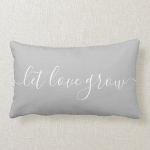 Let Love Grow Grey & White Kussen