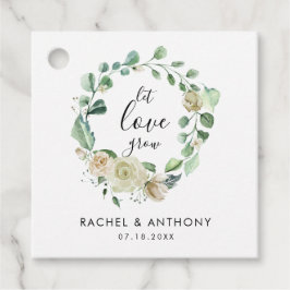 Let Love Grow Hand lettering White Rose Wreate Bedankjes Labels