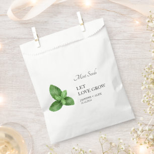 Let Love Grow Mint Seed Wedding Favor Bag Bedankzakje