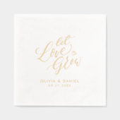 "Let love grow" modern calligraphy wedding Folie Servetten (Voorkant)