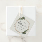 Let Love Grow Modern Geometric Gold Lijst Wedding Bedankjes Labels (In situ)