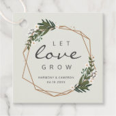 Let Love Grow Modern Geometric Gold Lijst Wedding Bedankjes Labels (Voorkant)
