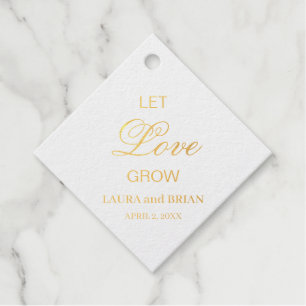 Let Love Grow Modern Wedding Gold Bedankjes Labels